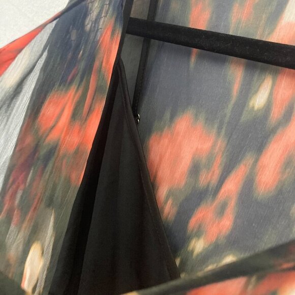 June + Vie Tiered Maxi Dress 3X Red Dark Chiffon Flowy Long Sleeve Whimsigoth - Picture 10 of 16